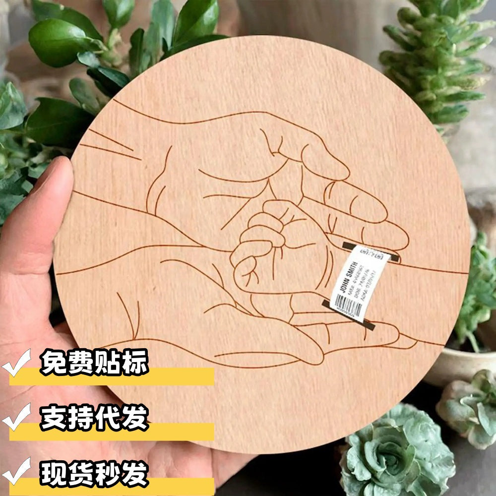 Cross-border new wooden baby birth bracelet wooden chip commemorative card wooden logo newborn bracelet display hand