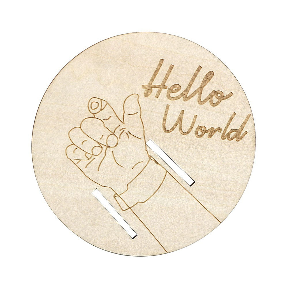 Cross-border new wooden baby birth bracelet wooden chip commemorative card wooden logo newborn bracelet display hand
