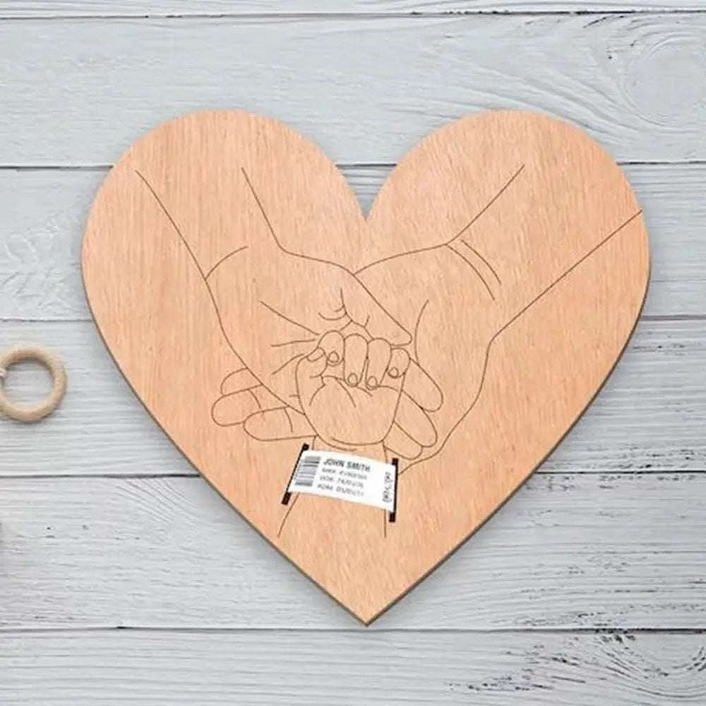Cross-border new wooden baby birth bracelet wooden chip commemorative card wooden logo newborn bracelet display hand