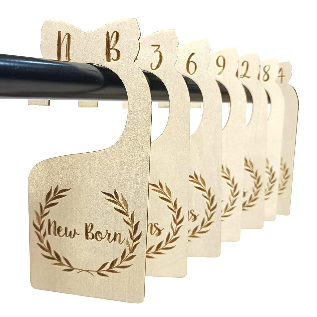 Baby Closet Size Dividers, Wooden Clothing Hanger Dividers 0‑24 Months