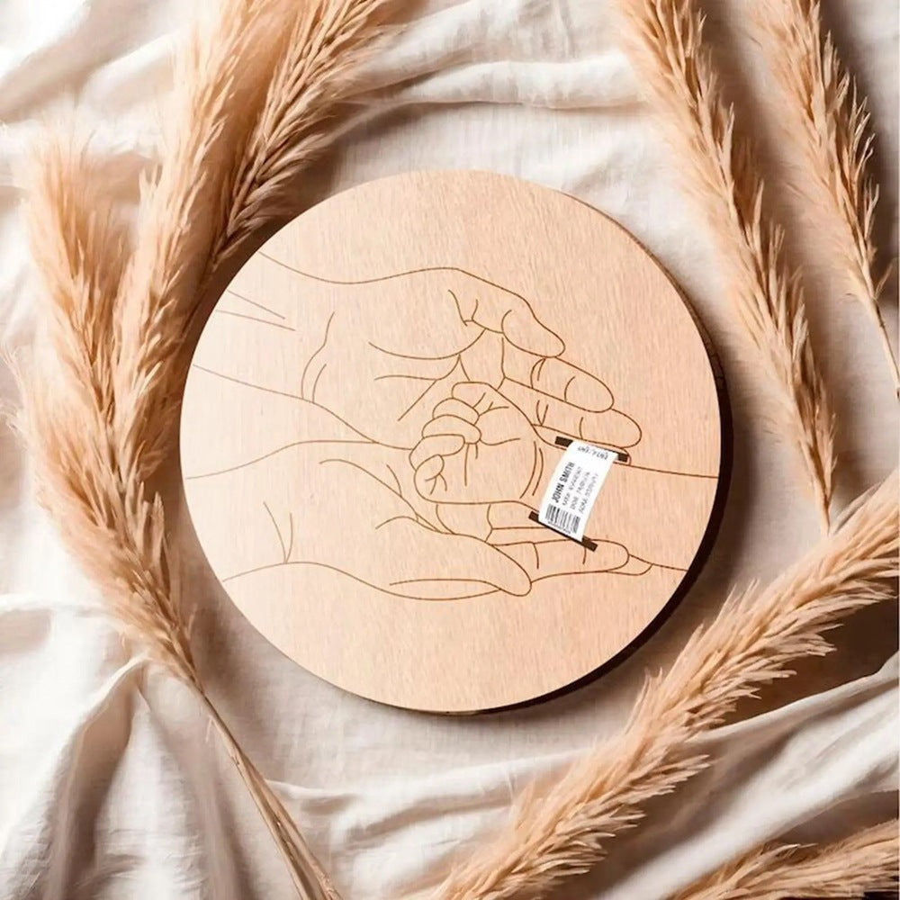 Cross-border new wooden baby birth bracelet wooden chip commemorative card wooden logo newborn bracelet display hand
