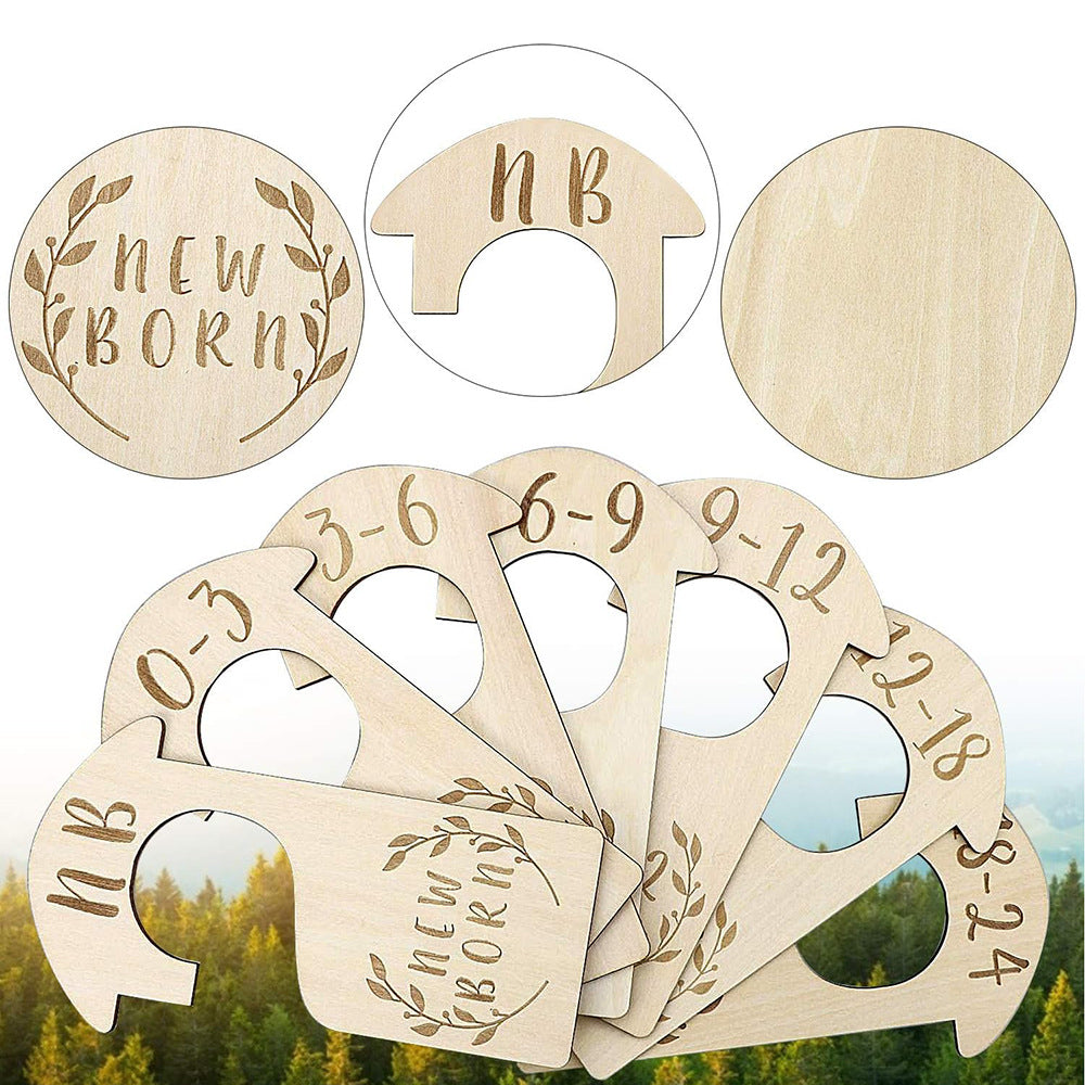 Baby Closet Size Dividers, Wooden Clothing Hanger Dividers 0‑24 Months