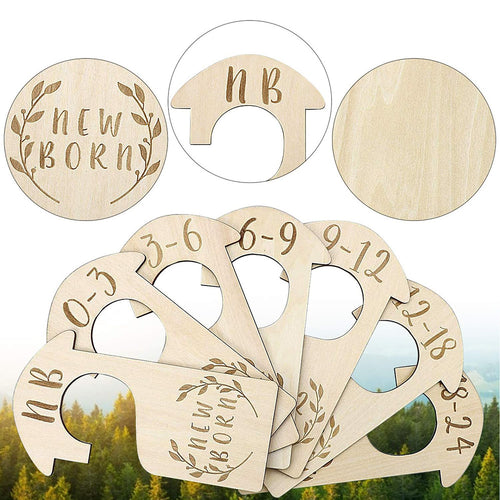 Baby Closet Size Dividers, Wooden Clothing Hanger Dividers 0‑24 Months