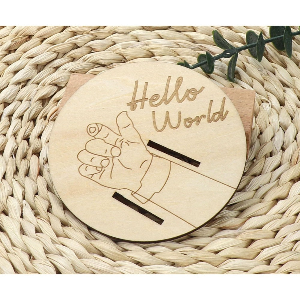 Cross-border new wooden baby birth bracelet wooden chip commemorative card wooden logo newborn bracelet display hand
