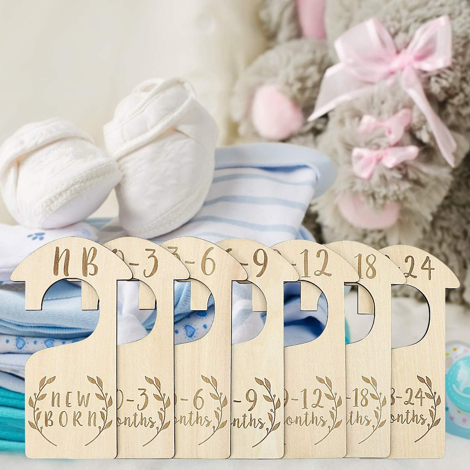 Baby Closet Size Dividers, Wooden Clothing Hanger Dividers 0‑24 Months